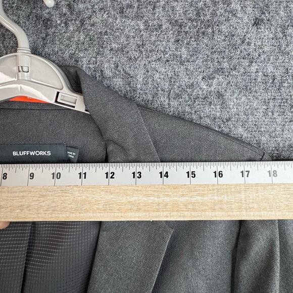 Bluffworks Gramercy Sports Coat Blazer Mens 40L Classic Solid Gray - Picture 8 of 10